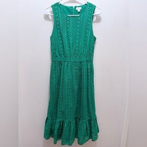J. Crew Emerald Eyelet Dress
